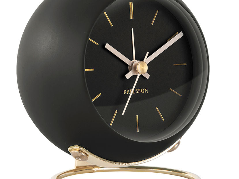 Karlsson Alarm clock Globe black, Des. Armando Breeveld