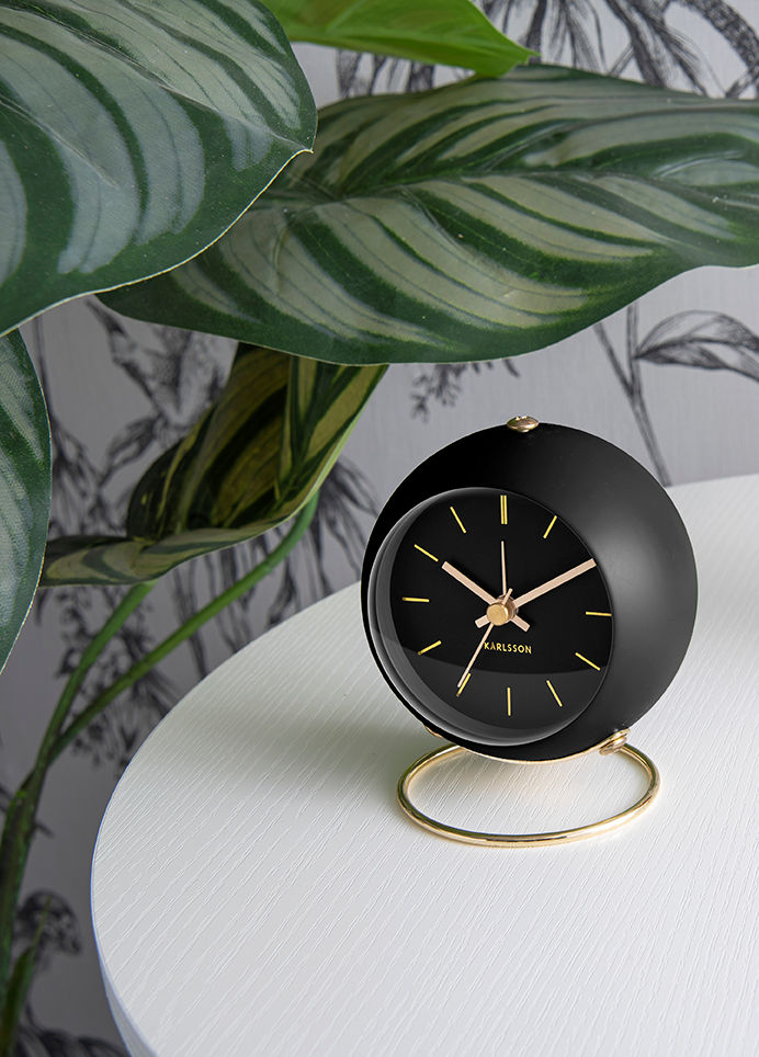 Karlsson Alarm clock Globe black, Des. Armando Breeveld