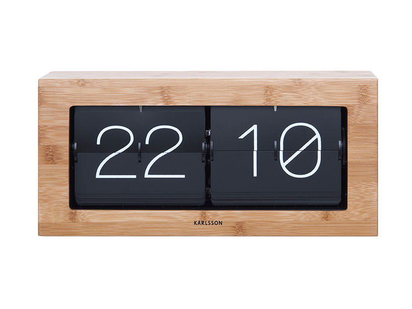 Karlsson Wall / Table clock Boxed Flip XL bamboo