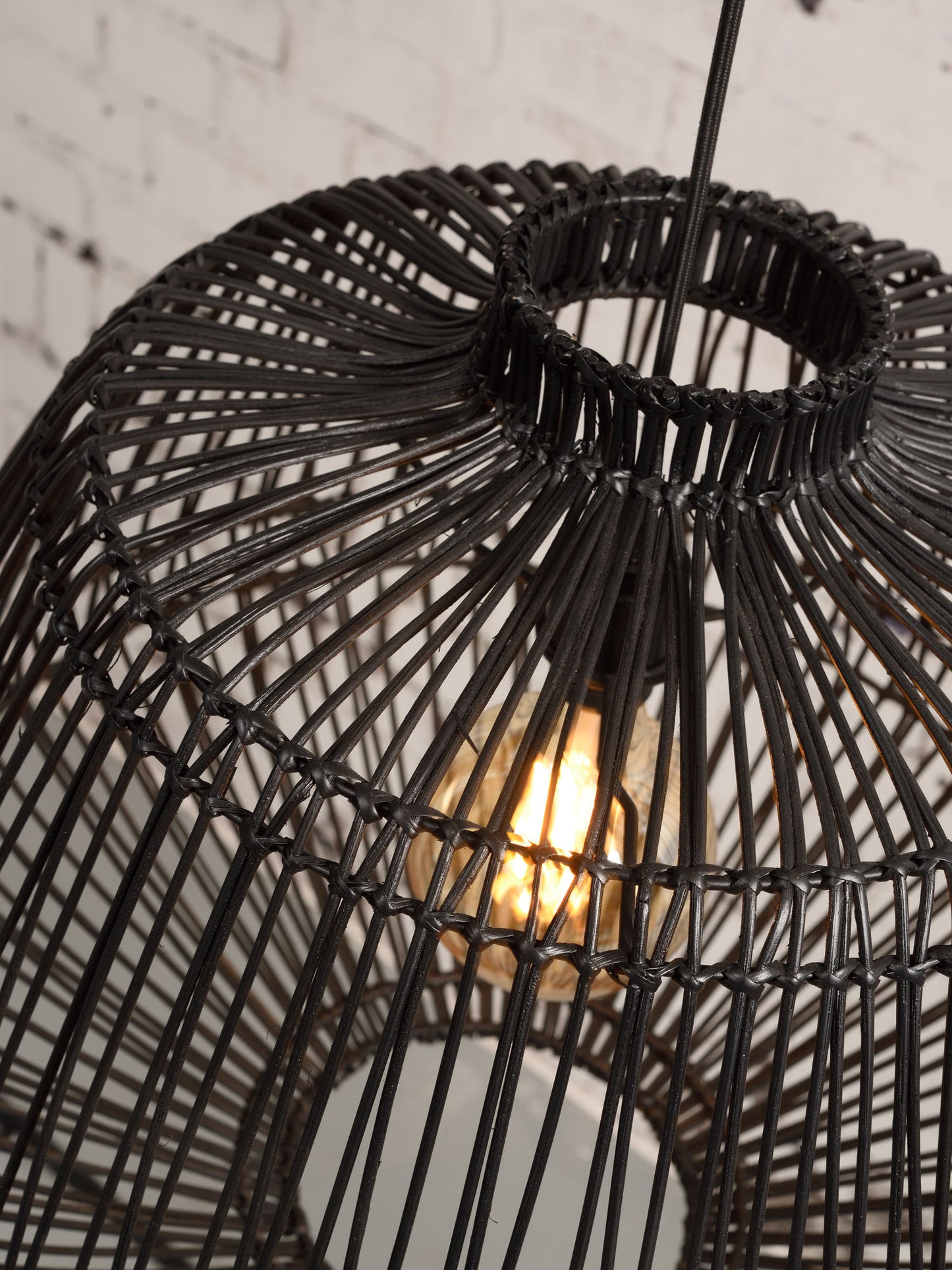 GOOD&MOJO Ceiling lamp Madeira rattan, bl.