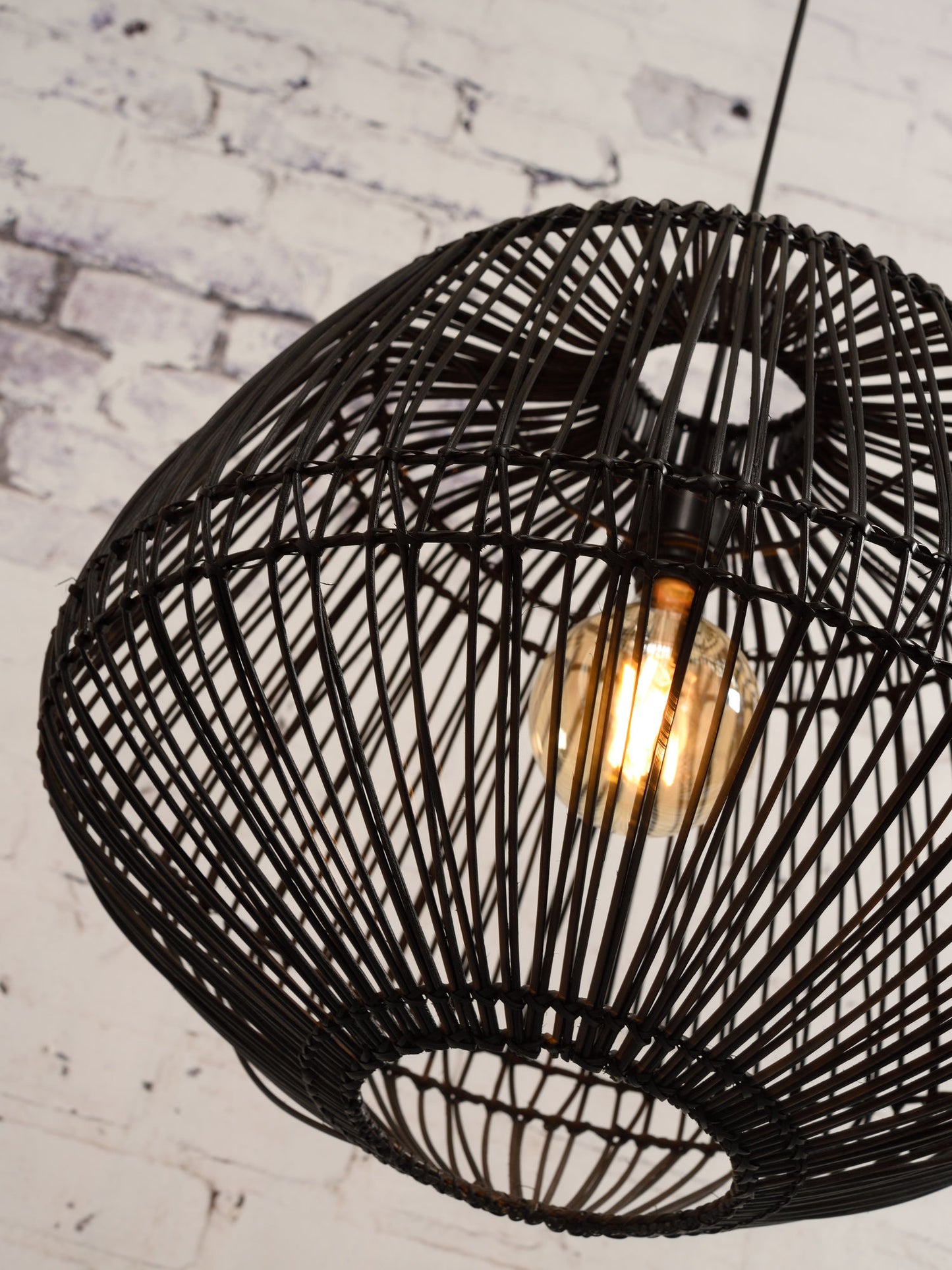 GOOD&MOJO Ceiling lamp Madeira rattan, bl.