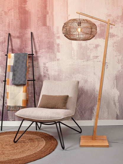 GOOD&MOJO Hanging lamp Madeira rattan, bl.