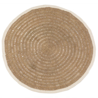 Bazar Bizar Antwerp The Seagrass & Cotton Round Carpet - Natural White - 150