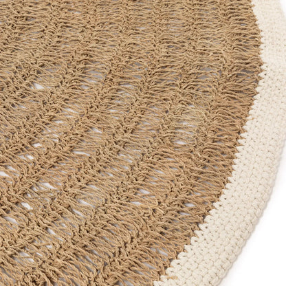 Bazar Bizar Antwerp The Seagrass & Cotton Round Carpet - Natural White - 150