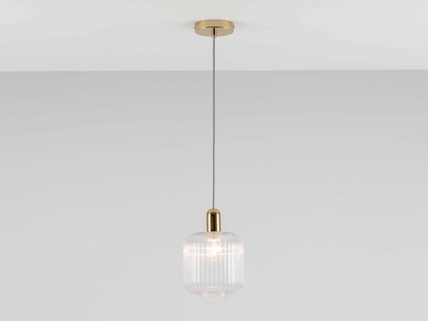 houseof.com Clear ribbed glass shade ceiling light