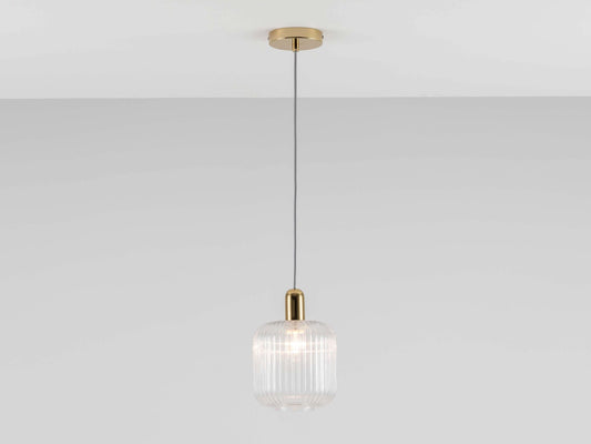 houseof.com Clear ribbed glass shade ceiling light