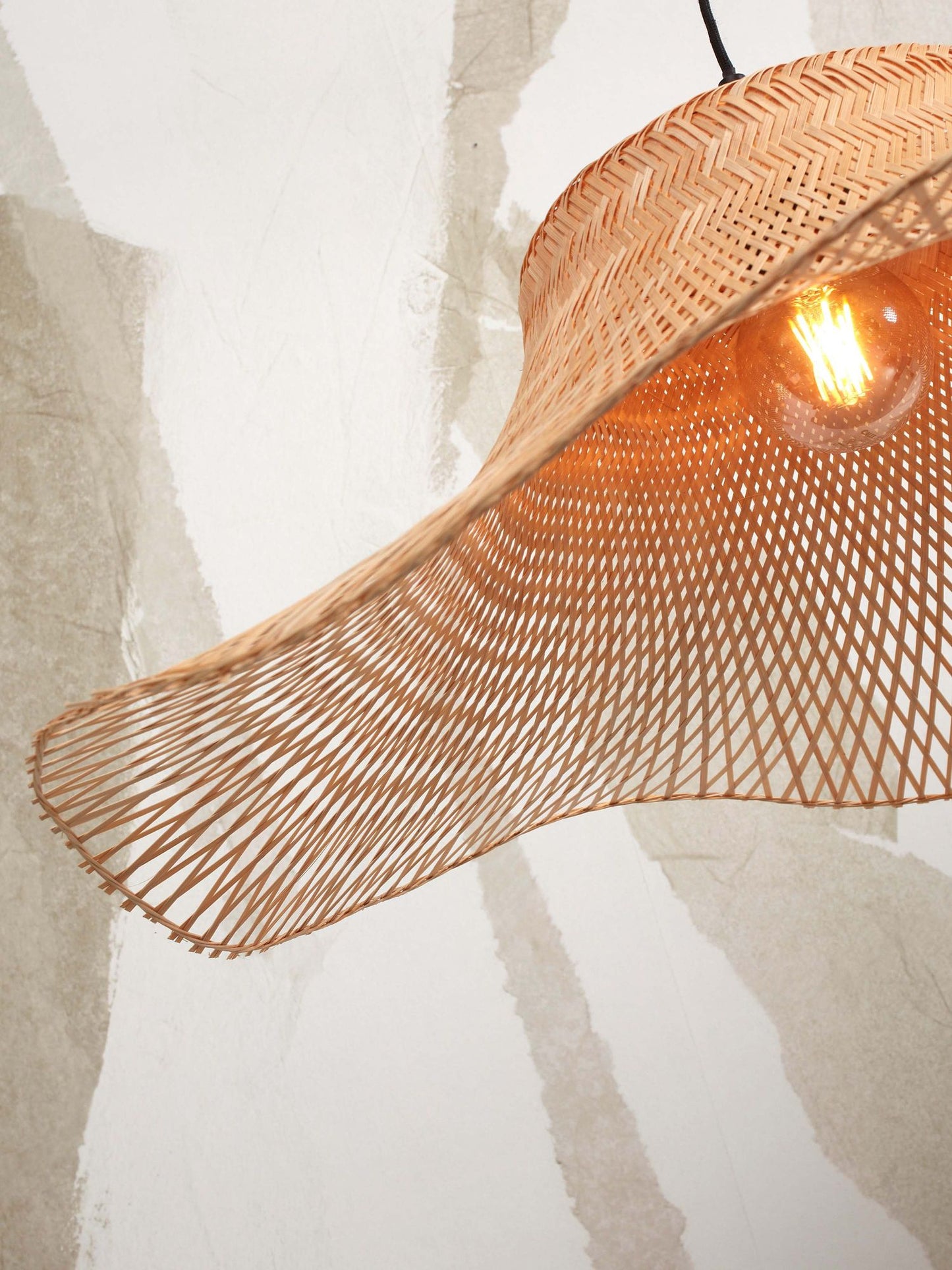 GOOD&MOJO Ceiling lamp Ibiza wavy S, nat.