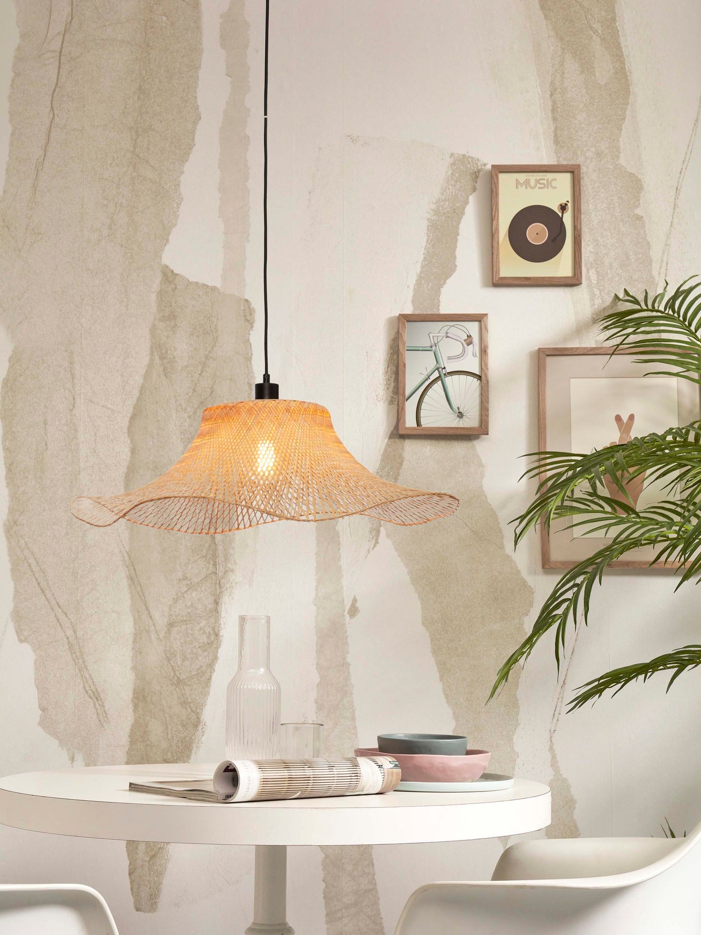 GOOD&MOJO Hanging lamp Ibiza S 50x15, bl/nat.