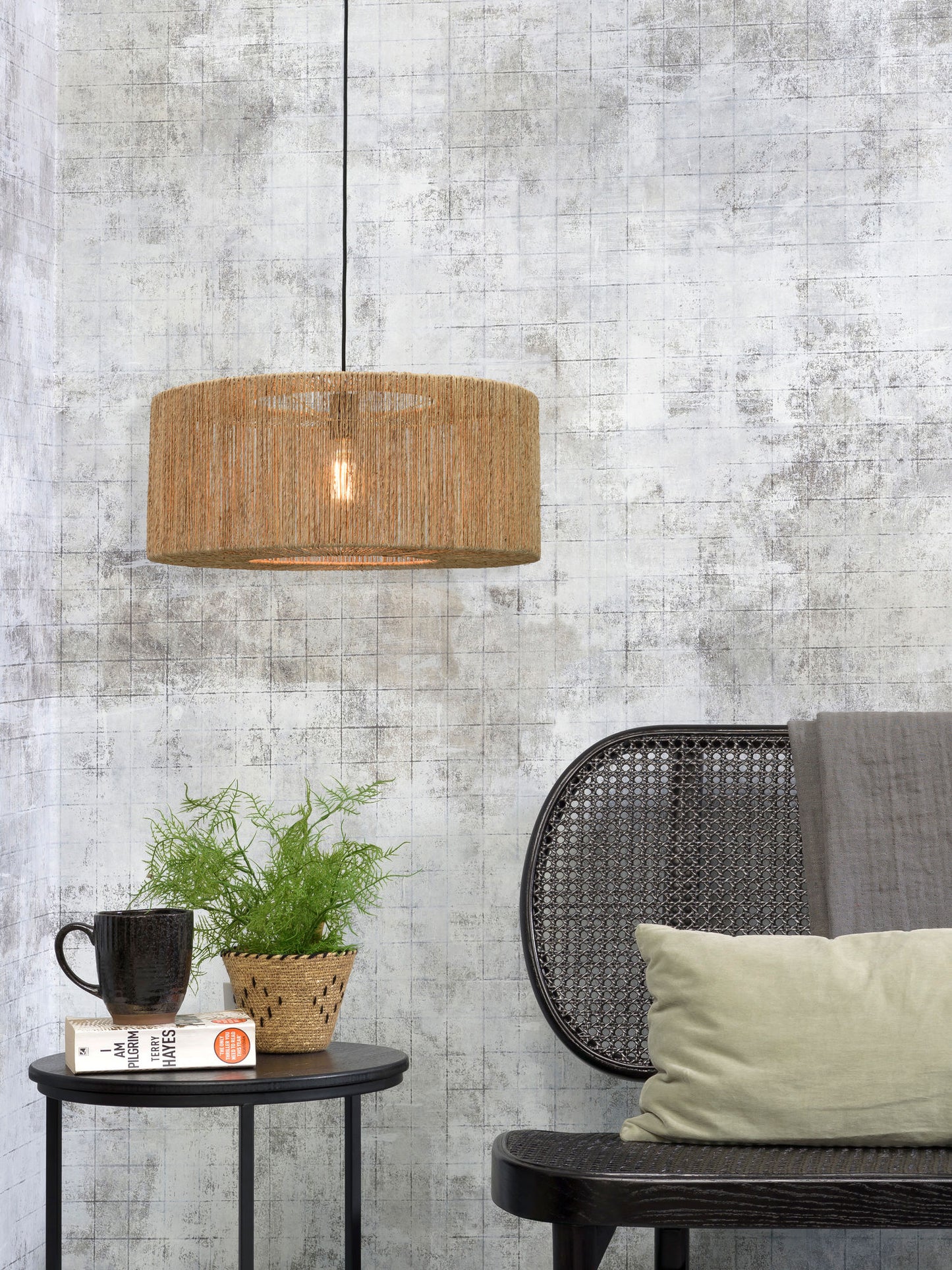 GOOD&MOJO Hanging lamp Iguazu L disc 55cm, bl/nat.